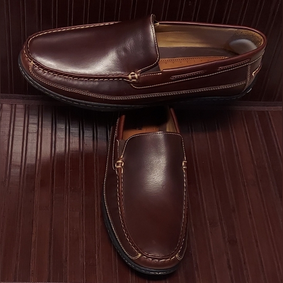 JOHNSTON & MURPHY SHEEPSKIN 25-8343 MEN'S DARK BROWN LEATHER LOAFERS SIZE 13 M - Picture 3 of 15